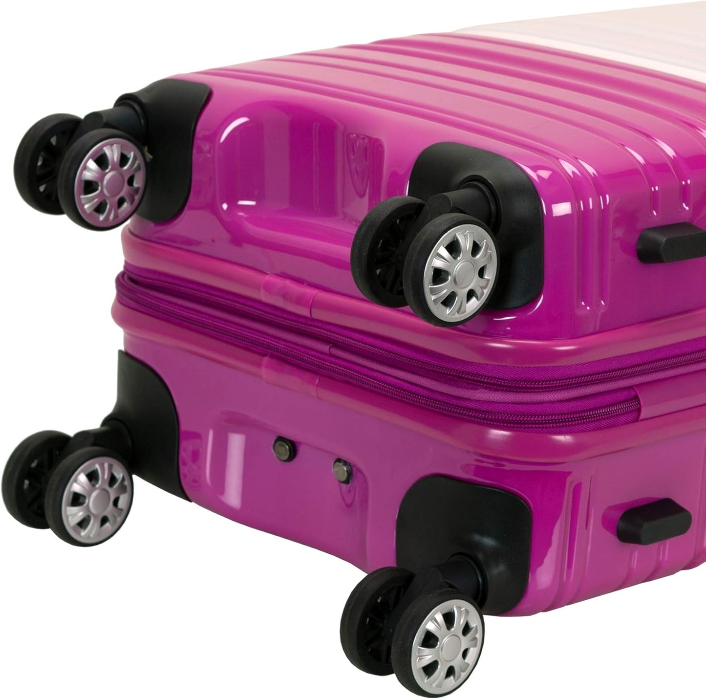 Rockland Melbourne Hardside Expandable Spinner Wheel Luggage, 2TONEWHITE, 2 Piece (20"/28")