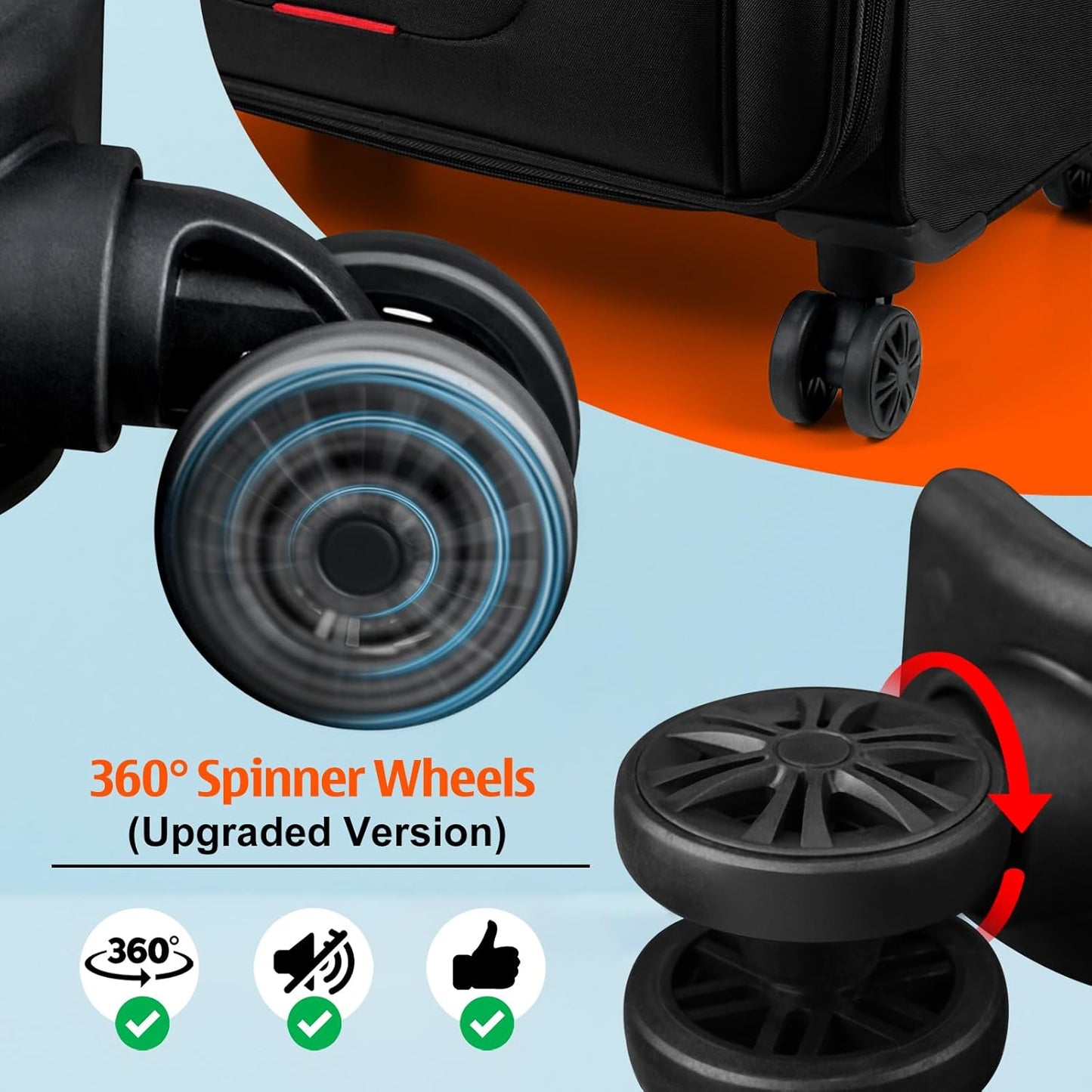 Verdi Softside Expandable 28 Inch Luggage with Spinner Wheels Lightweight Large Suitcase (Black, Checked-Large 28-Inch)