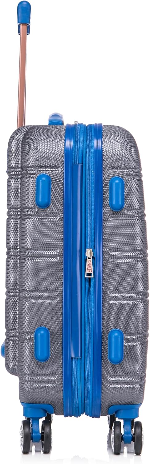 Rockland Melbourne Hardside Expandable Spinner Wheel Luggage Set, Grey, Carry-On 20-Inch and Tote 14-Inch