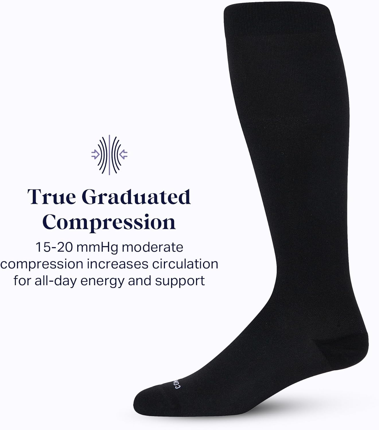Comrad Nylon Knee High Socks - 15-20mmHg Graduated Compression Socks - Soft & Breathable Support Unisex Socks