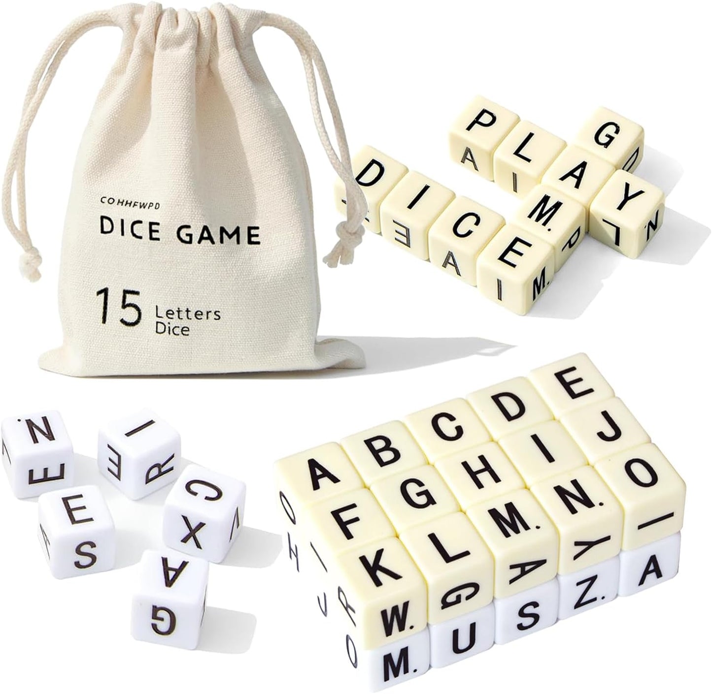 Crossword Dice Game | Upgraded Edition | Word Dice 2set - 30 Large Letter Dice, Word Game for Family Games, Travel & On-The-Go Fun
