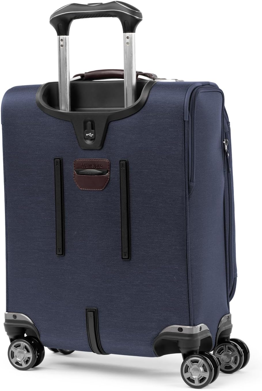 Travelpro Platinum Elite Softside Expandable Carry on Luggage, 8 Wheel Spinner Suitcase, USB Port, Men and Women, International, True Navy, Carry On 19-Inch