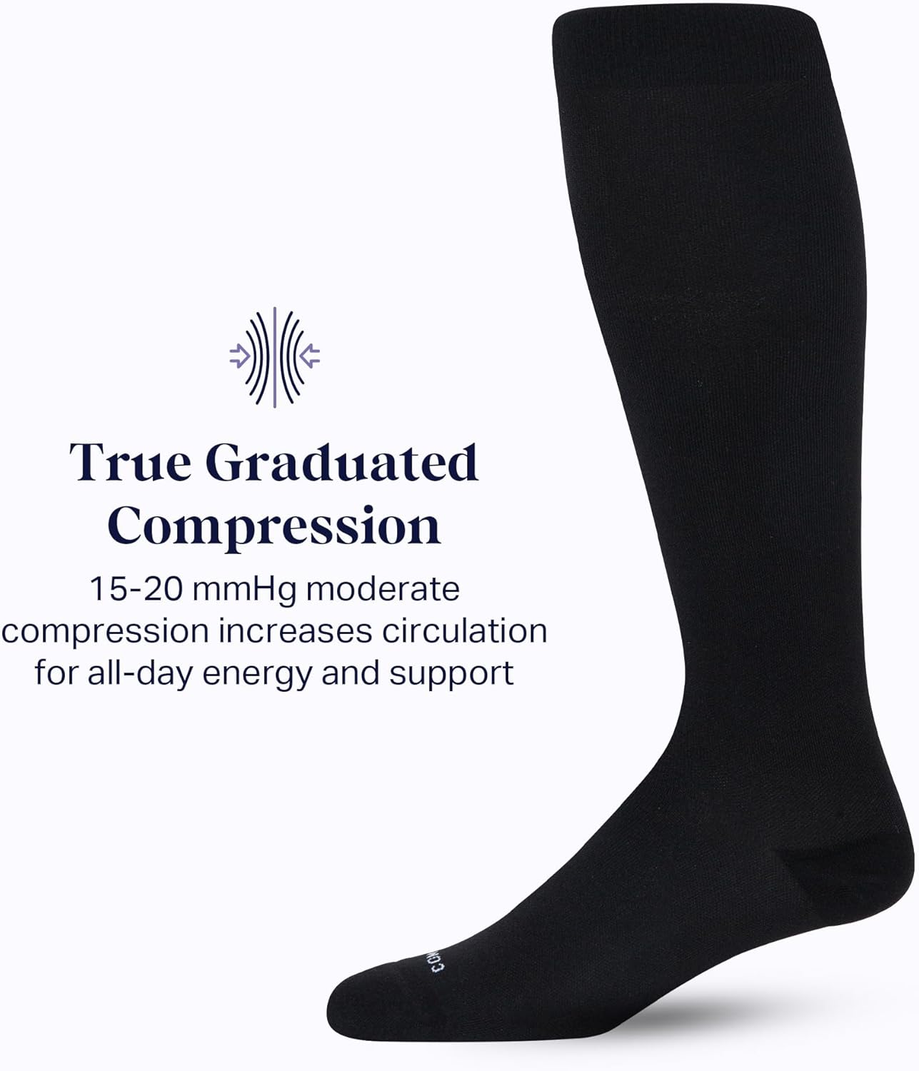 Comrad Nylon Knee High Socks - 15-20mmHg Graduated Compression Socks - Soft & Breathable Support Unisex Socks