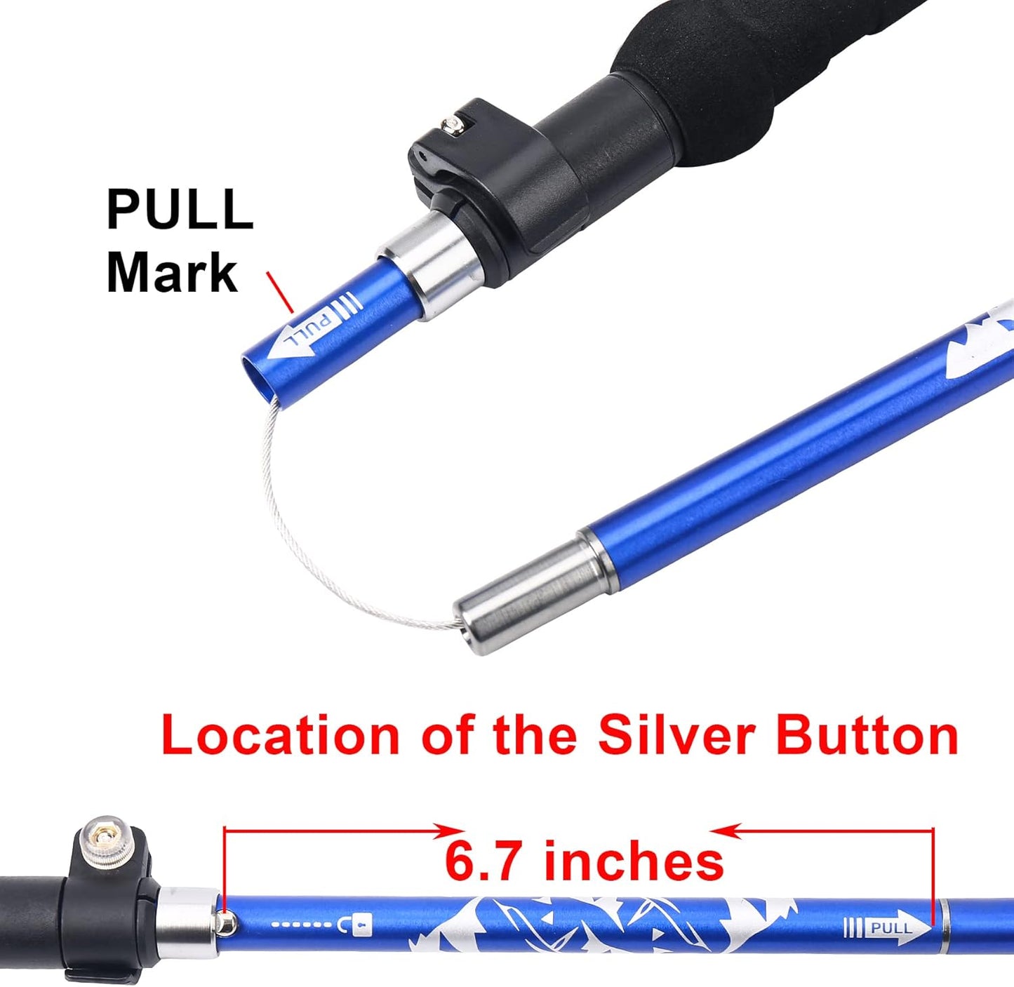 Lightweight Collapsible Trekking Pole - 7075 Aluminum Adjustable Walking Stick for Hiking & Travel, Foldable Quick-Lock Design, Single Pole for Adults & Seniors