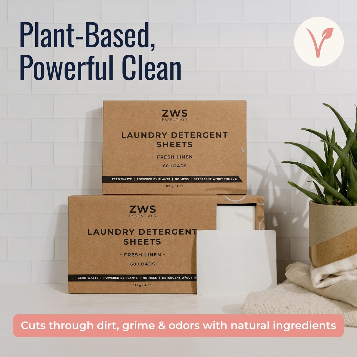 Laundry Detergent Sheets | Fresh Linen Scented Laundry Strips | Eco-Friendly, Plastic-Free Detergent for HE Machines and Everyday Use