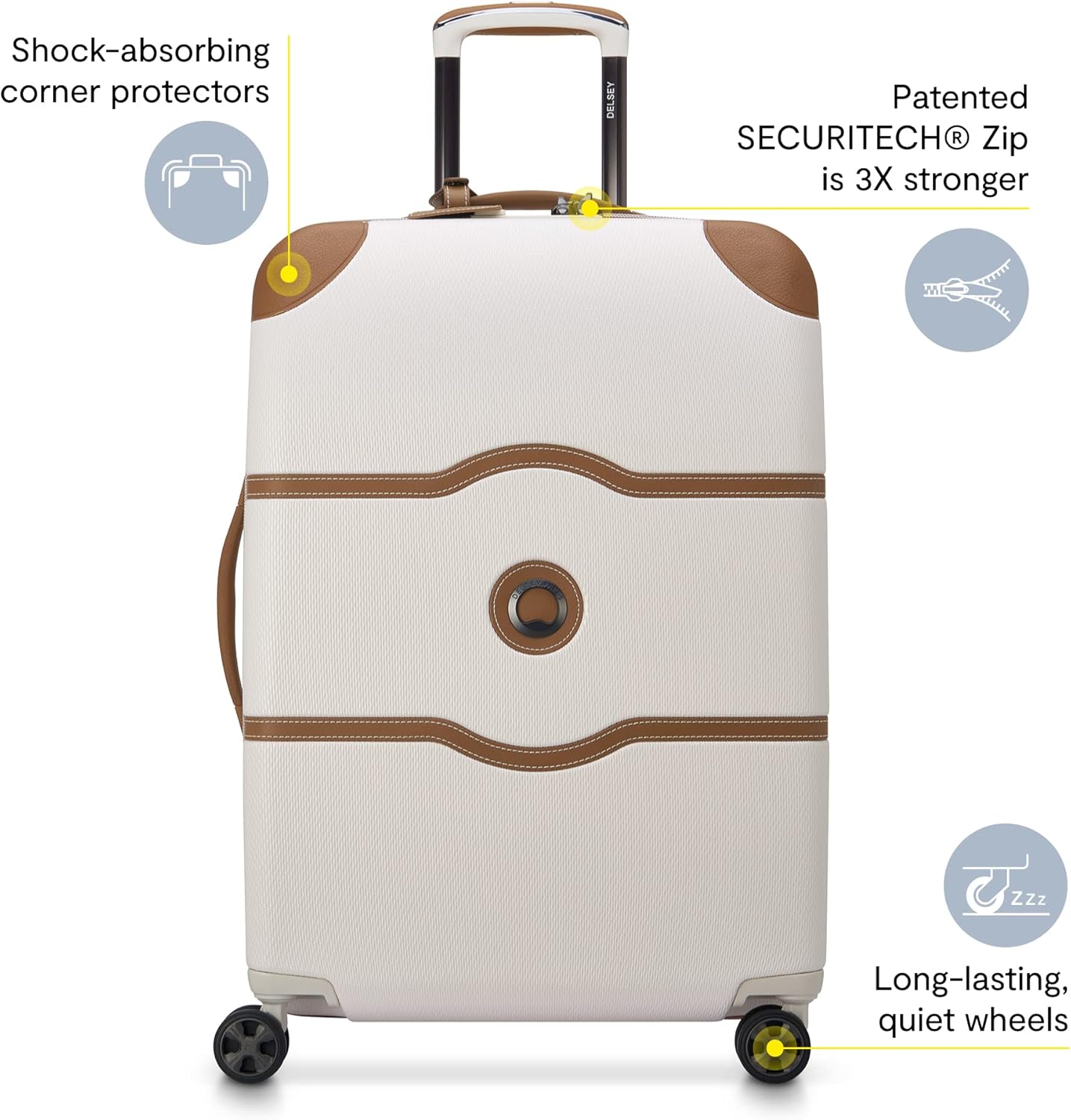 DELSEY PARIS Chatelet Air 2.0 Hardside Luggage with Spinner Wheels, Chocolate Brown, 2 Piece Set, (24/28)