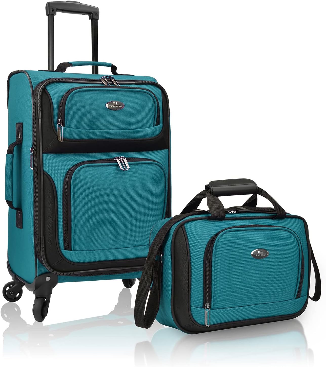 U.S. Traveler Rio Carry-on Luggage, Lightweight Softside Suitcase, Rolling 20" Carry On Luggage