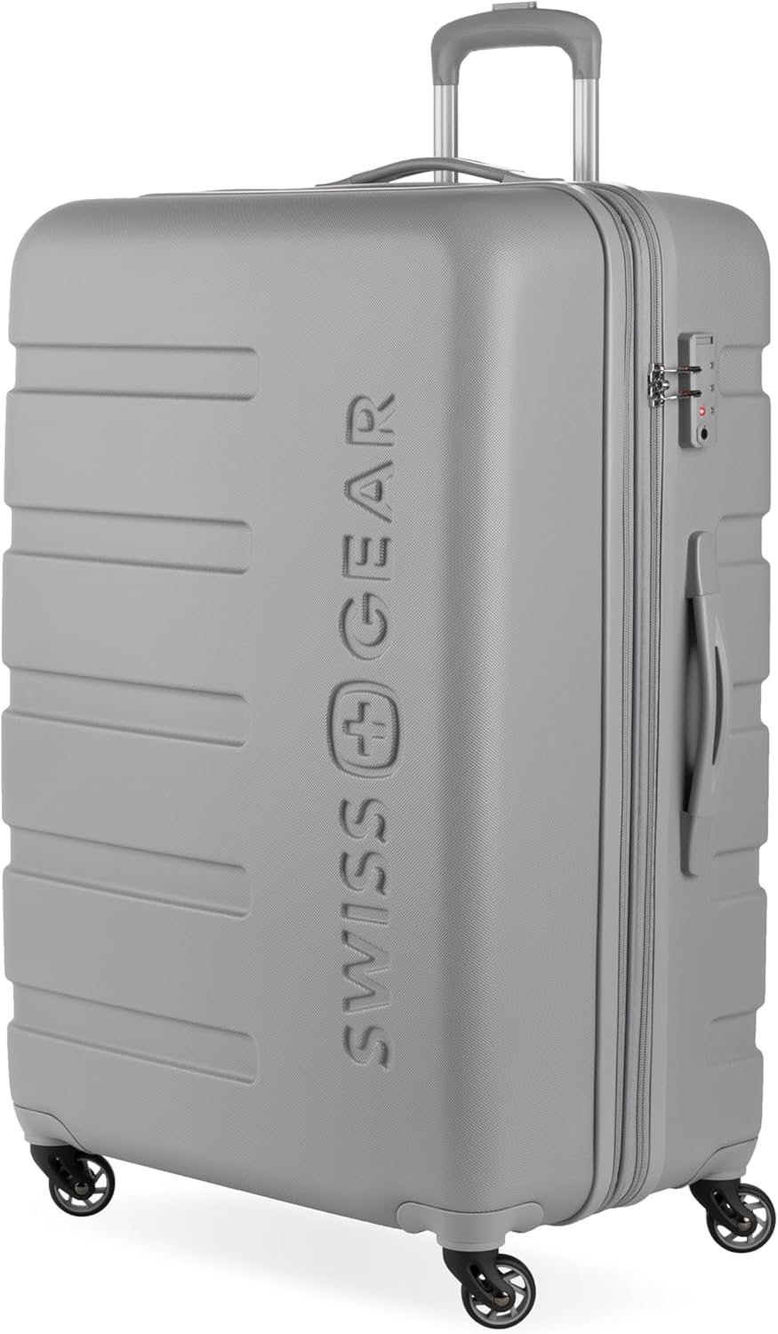 SwissGear 7366 Signature Hardside Expandable Luggage with Spinner Wheels, TSA Lock, Grey, Checked-Large 27-Inch