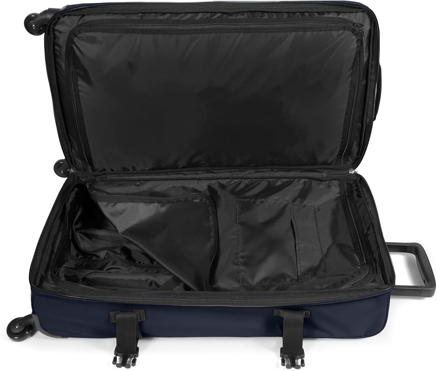 EASTPAK Trans4 L – 80L Large Wheeled Luggage with Dual Compartments, TSA Lock, 360° Spinner Wheels, and Diamond-Embossed Handle, Ultra Marine
