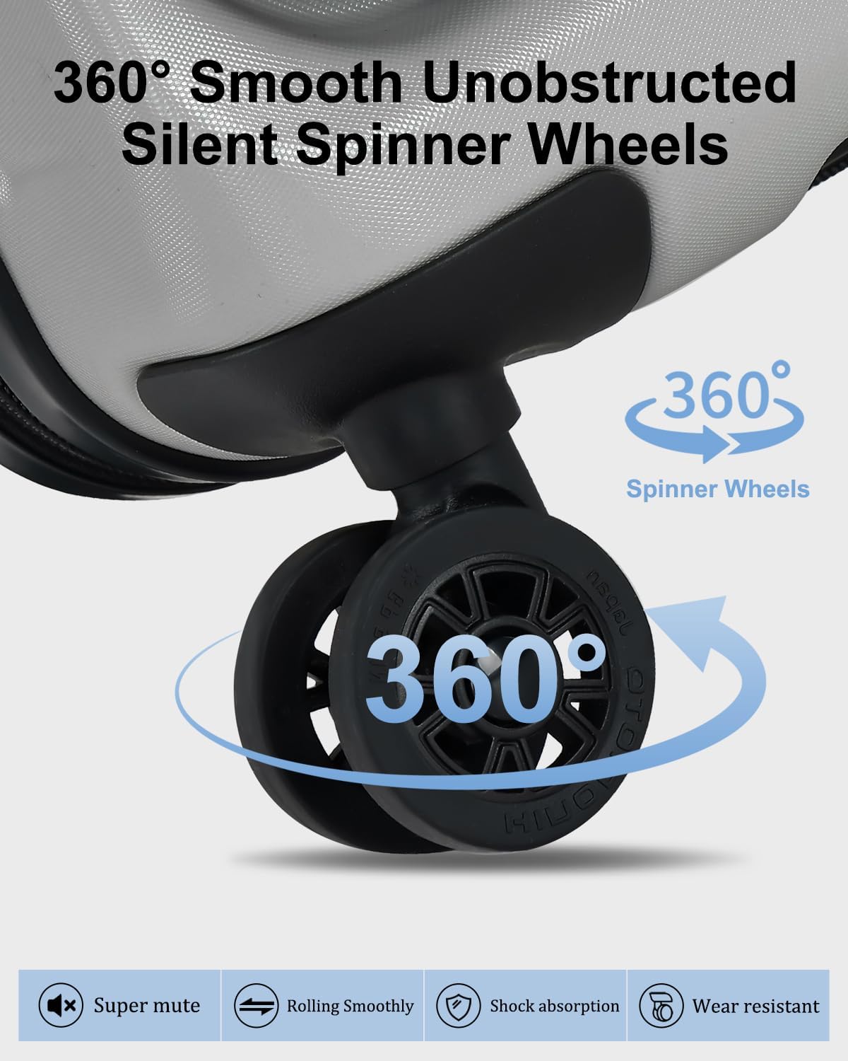 Luggage Sets 2 Pieces, 20 Inch Carry On Luggage and Expandable 28 Inch Checked Luggage with Spinner Wheels, Lightweight ABS+PC Hard Shell Suitcase with Front Opening, TSA Lock (Gray, 20/28)