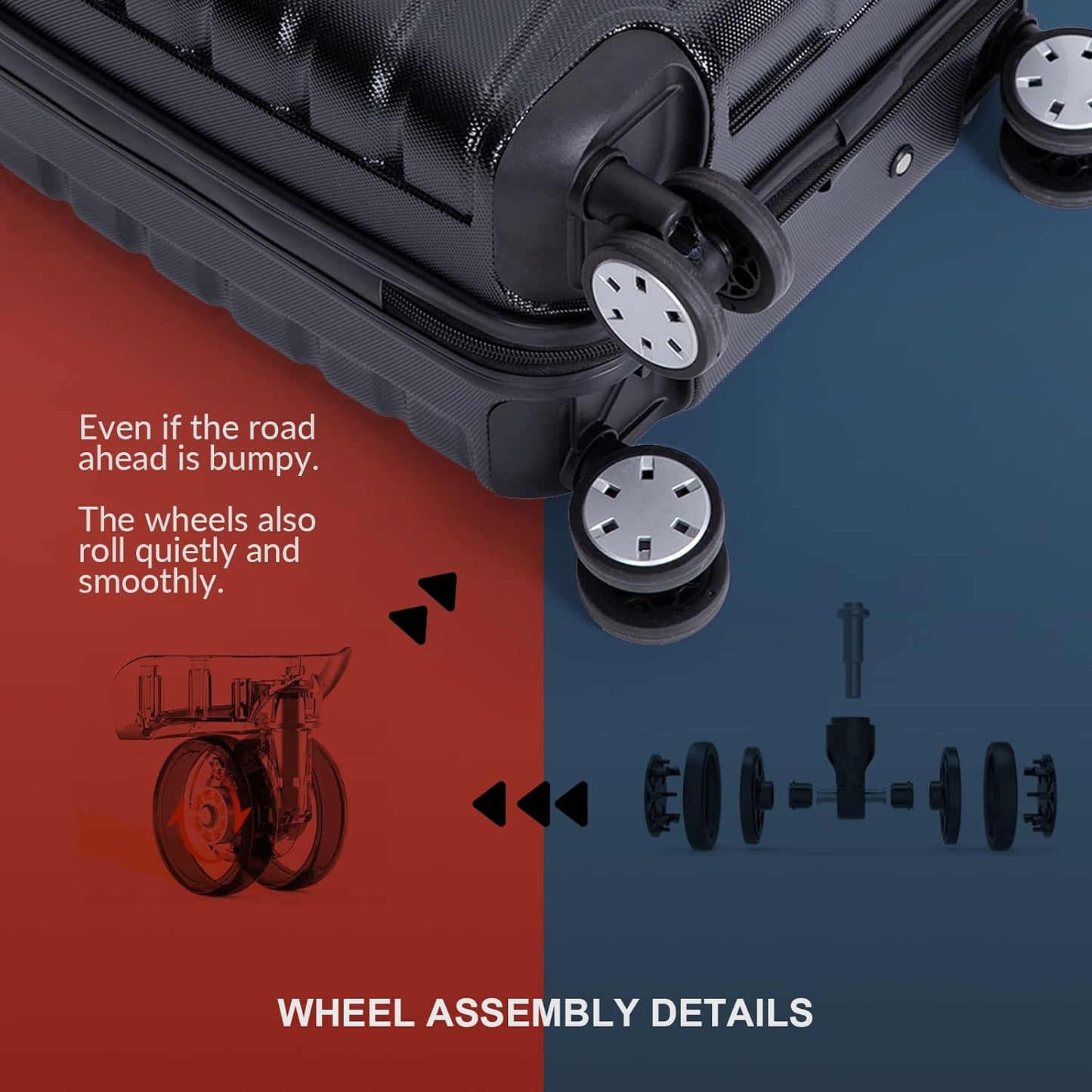 Travelhouse 16 Inch Carry On Luggage Airline Approved,Hardshell Small Carry Suitcases with 360° Spinner Wheels, Rolling Suitcase with TSA Approved