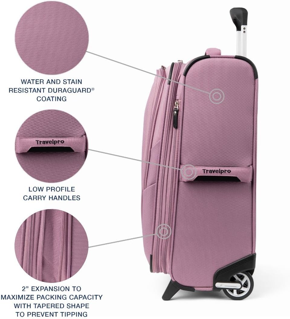 Travelpro Maxlite 5 Softside Expandable Upright 2 Wheel Carry-on Luggage, Lightweight, 22-Inch — Orchid Pink Purple