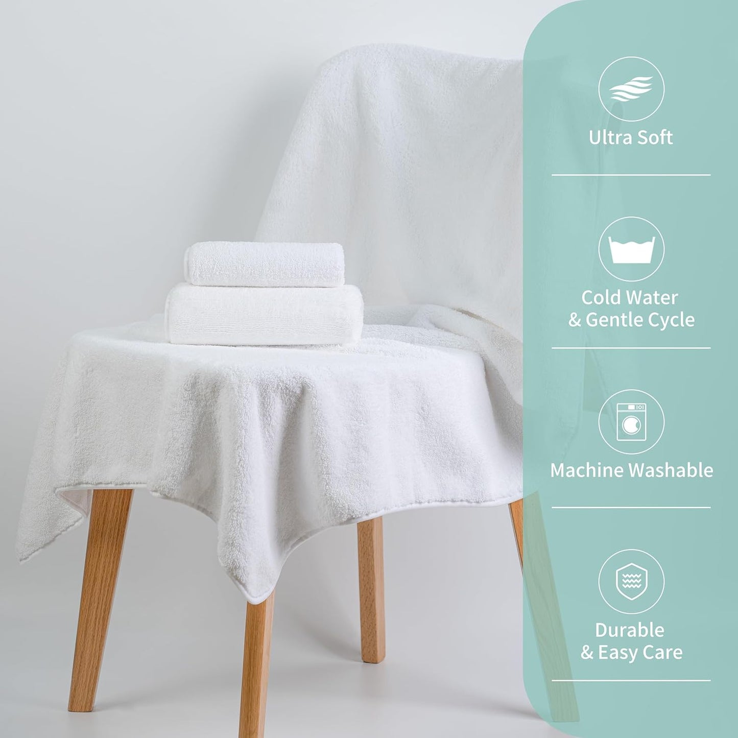 New Microfiber Bath Towel Set, 3 Piece, Oversize, Quick Dry, Lint Free, Includes Body, Hand and Face Towels