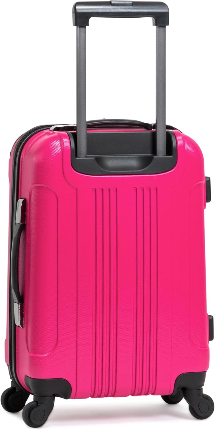 Kenneth Cole REACTION Out of Bounds Lightweight Hardshell 4-Wheel Spinner Luggage, Magenta, 20-Inch Carry On