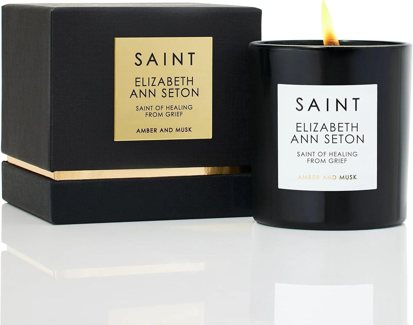 SAINT Elizabeth Ann Seton Scented Candle with Prayer and Prayer Coin, Saint of Healing and Grief, Soy Coconut Aromatherapy Candle with 50 Hour Burn Time