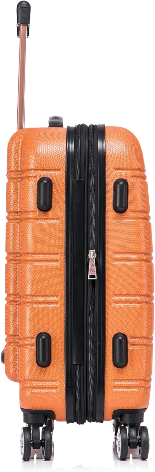 Rockland Melbourne Hardside Expandable Spinner Wheel Luggage Set, Orange, Carry-On 20-Inch and Tote 14-Inch