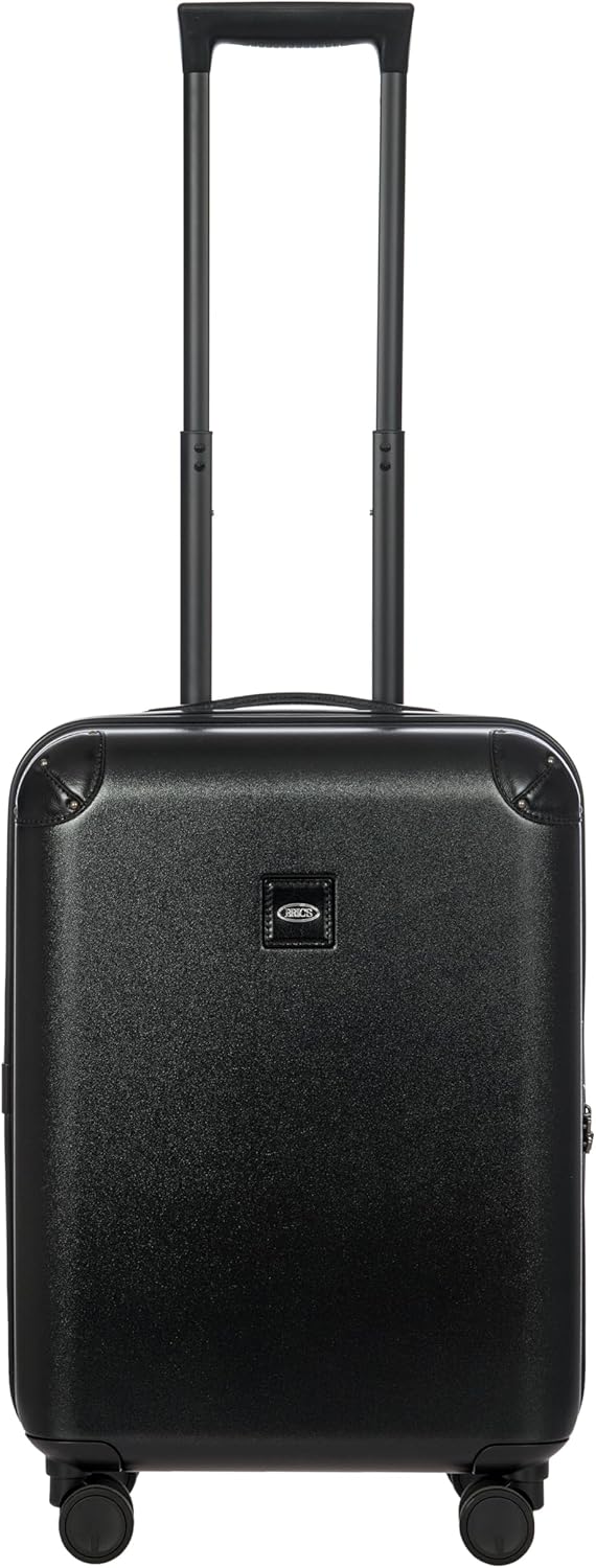 Bric's Amalfi Suitcase, Lightweight Expandable Hard Shell Luggage with Smooth 360° Wheels and TSA Lock 21" - Black