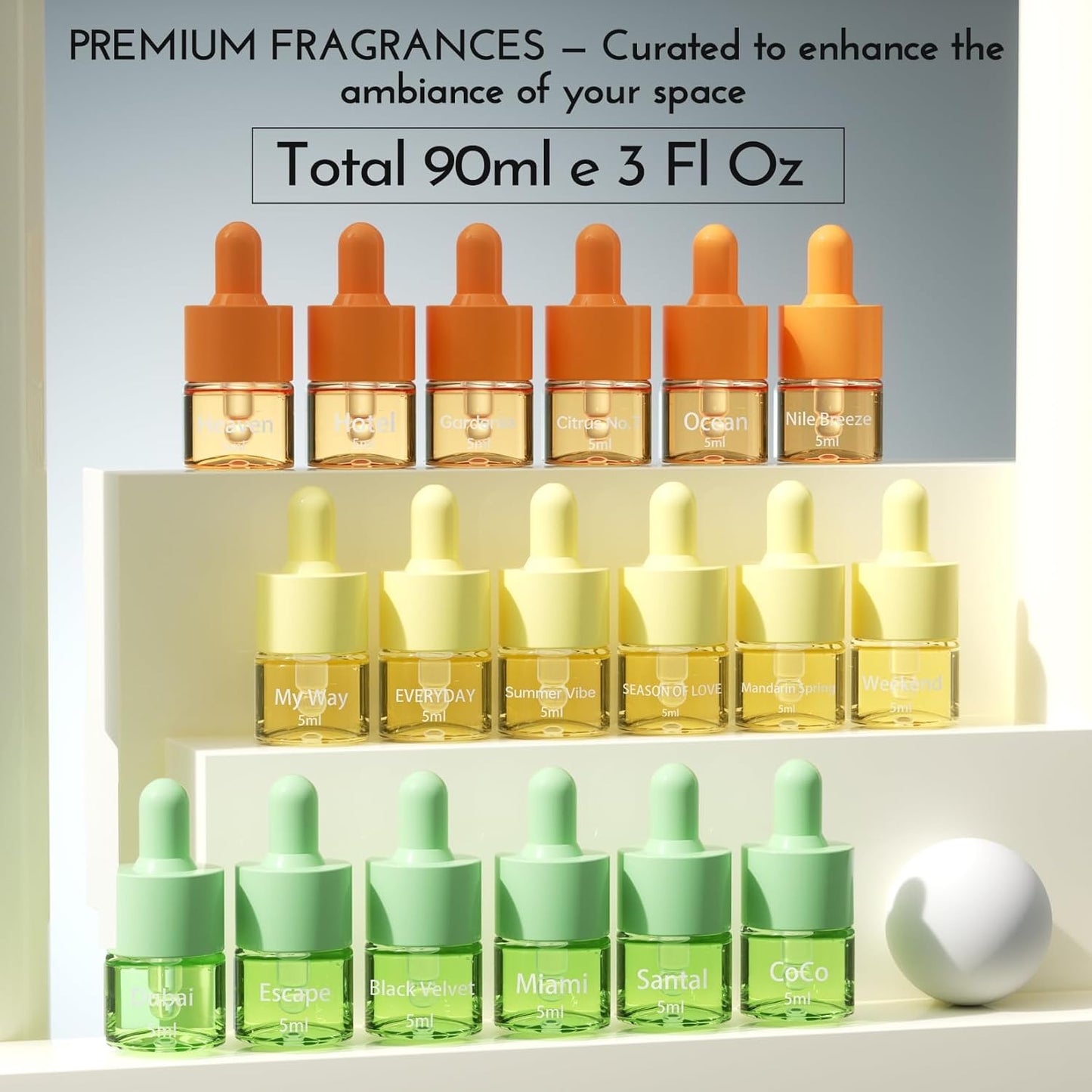 Hotel Fragrance Diffuser Oil | Gift Set | Inspired by Luxury 5-Star Hotels | Aromatherapy Diffuser Oil | Notes of Nile Breeze, My Way, Hotel and More, Total 18 Essential Oils for Home