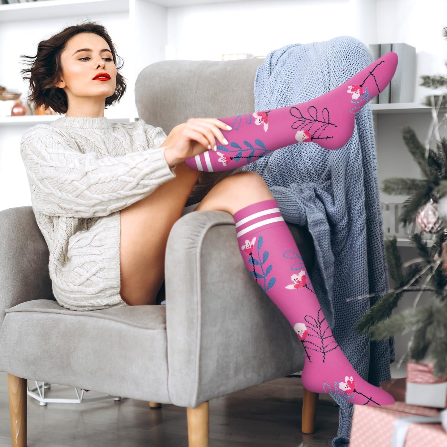 Bluemaple Compression Socks for Women & Men Circulation (6 Pairs) 15-20 mmHg is Best Support for Athletic Running Cycling