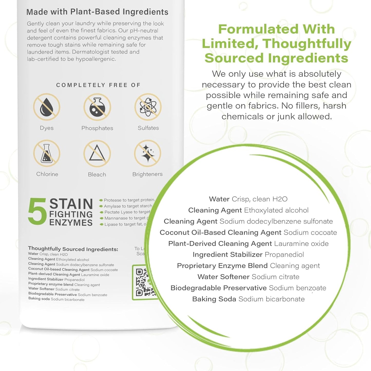 Heritage Park Luxury Laundry Detergent | Dermatologist Tested Plant based Natural & Enzyme Laundry Detergent | Sensitive Skin Friendly - Fragrance Free (64 fl oz)