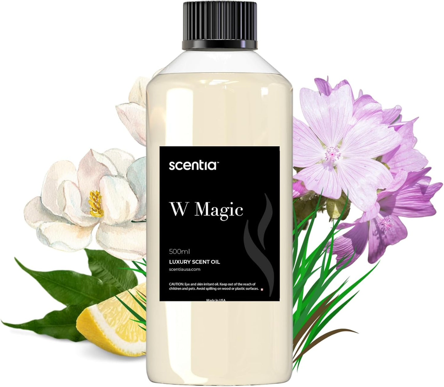 Scentia W Magic Hotel Diffuser Refill Oil Inspired by W Signature Hotel - 500 mL 16.9 fl oz - Fragrance Oil Blend Bergamot, Lemongrass & Jasmine for HVAC Diffuser - Thanksgiving & Holiday Gift