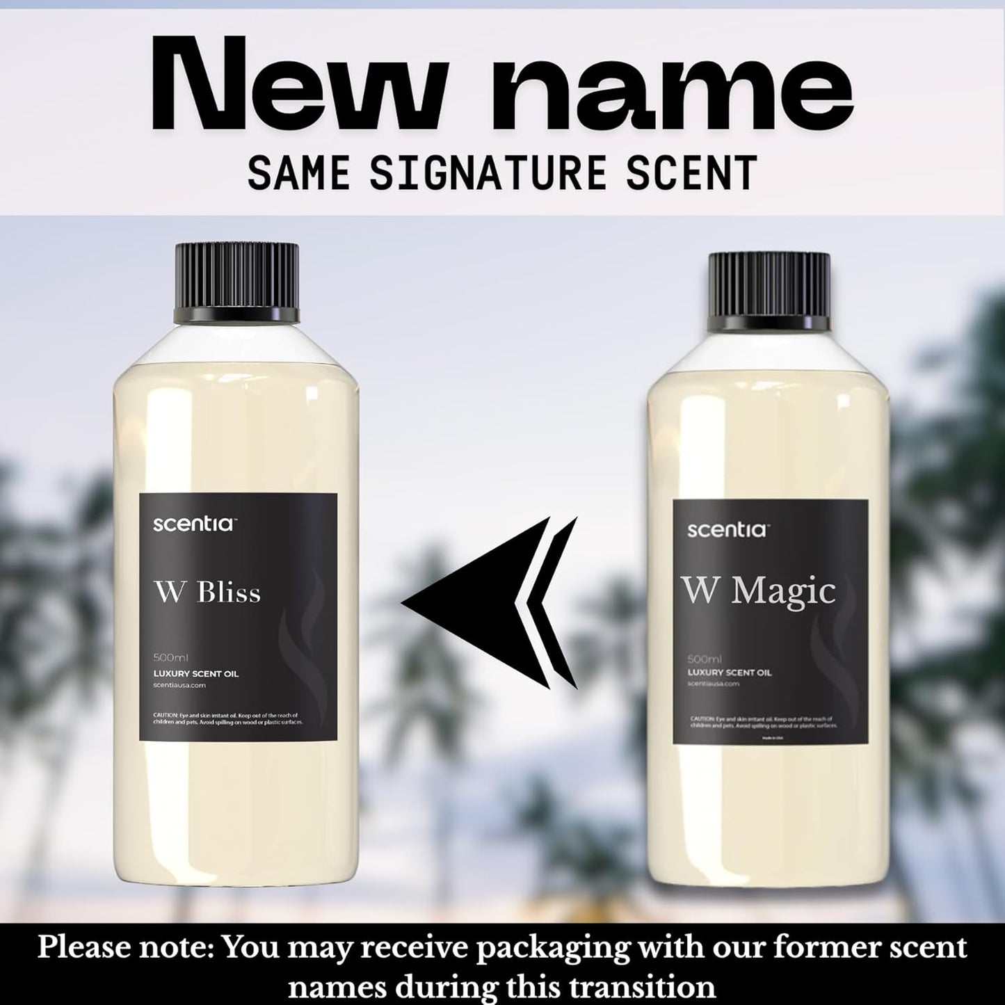 Scentia W Magic Hotel Diffuser Refill Oil Inspired by W Signature Hotel - 500 mL 16.9 fl oz - Fragrance Oil Blend Bergamot, Lemongrass & Jasmine for HVAC Diffuser - Thanksgiving & Holiday Gift