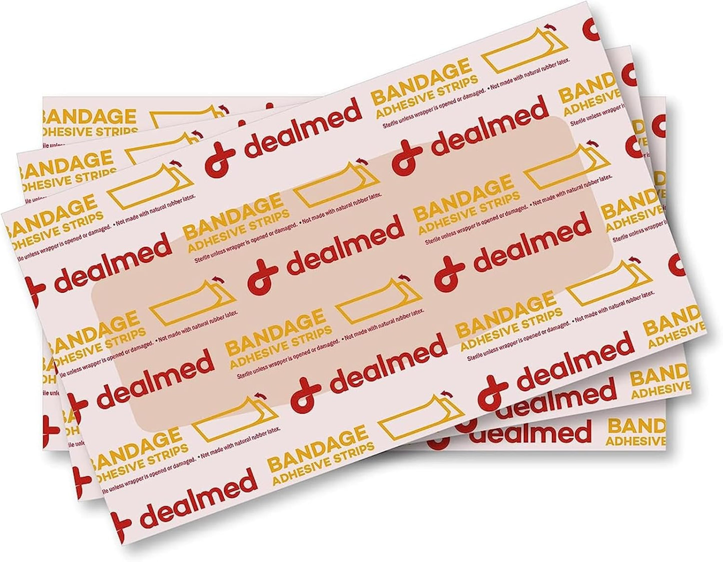 Dealmed Fabric Flexible Adhesive Bandages – 50 Count (1 Pack) Bandages with Non-Stick Pad, Latex Free, Wound Care for First Aid Kit, 2" x 4"