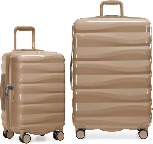 Traveler's Choice Edinburgh II Hardside Spinner Luggage with TSA Lock, Sand, 2 Piece (21/29)