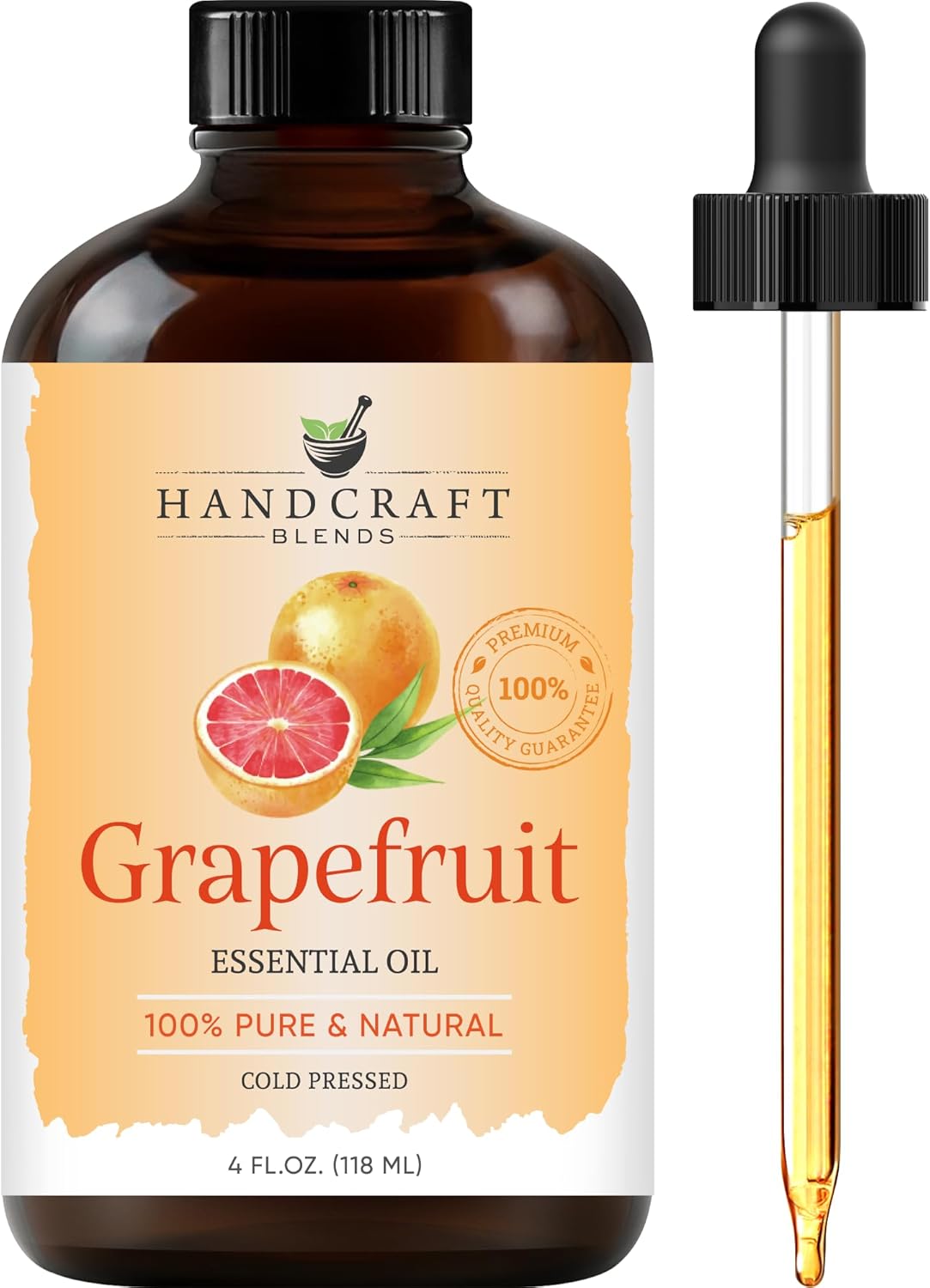 Handcraft Blends Grapefruit Essential Oil – Huge 4 Fl Oz – 100% Pure and Natural – Premium Grade Essential Oil for Diffuser and Aromatherapy, Skin, Massage, Candle and Soap Making Fragrance