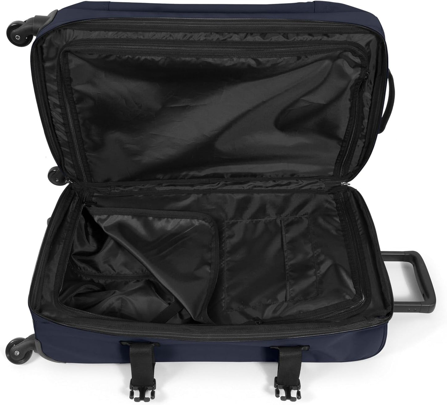 EASTPAK Trans4 S – 44L Large Wheeled Luggage with Dual Compartments, TSA Lock, 360° Spinner Wheels, and Diamond-Embossed Handle, Ultra Marine