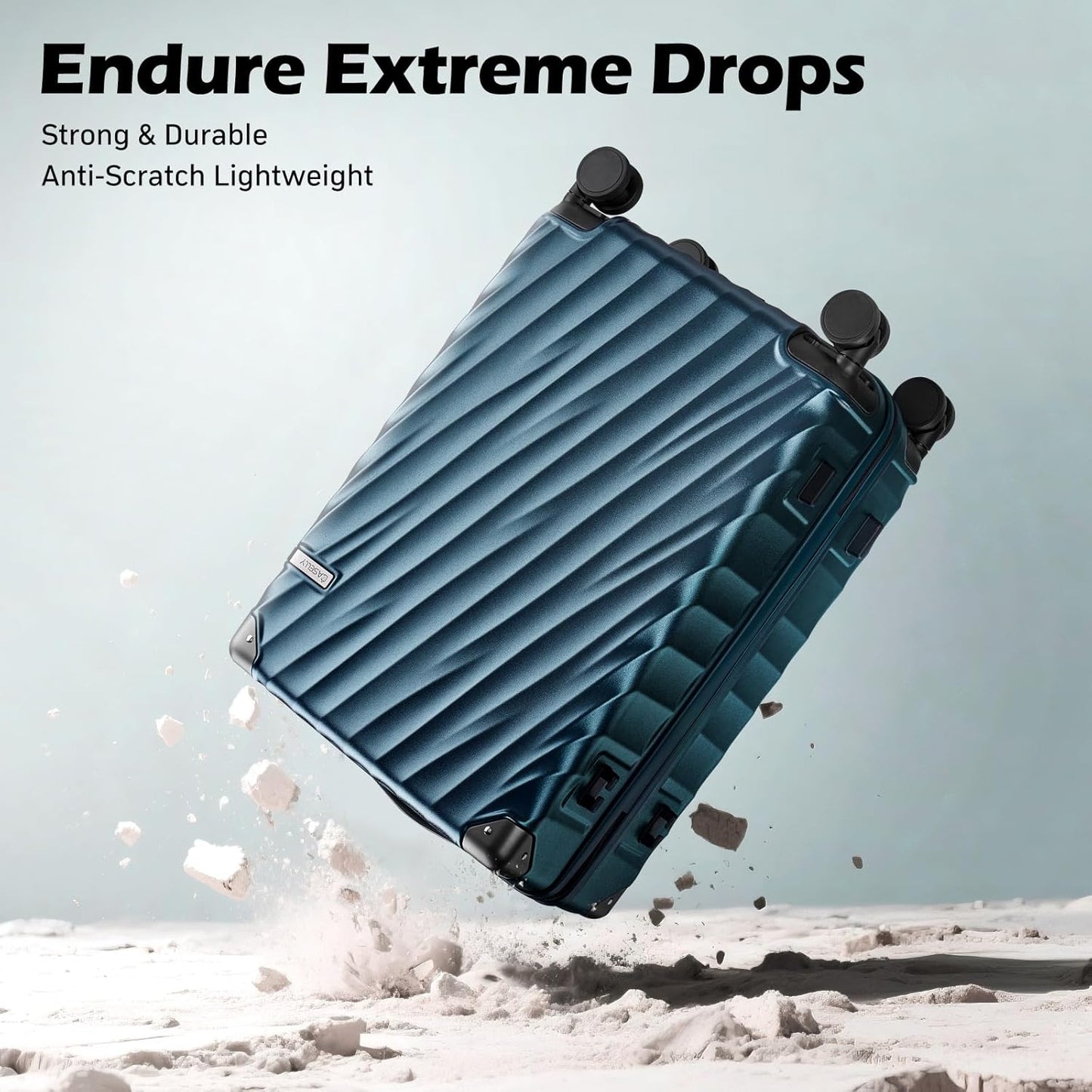 Carry On Luggage, PC Hardside Expandable Luggage with Spinner Wheels,Lightweight 20 Inch Suitcase with TSA Lock,YKK Zippers,Charcoal Metallic (Navy) ﻿