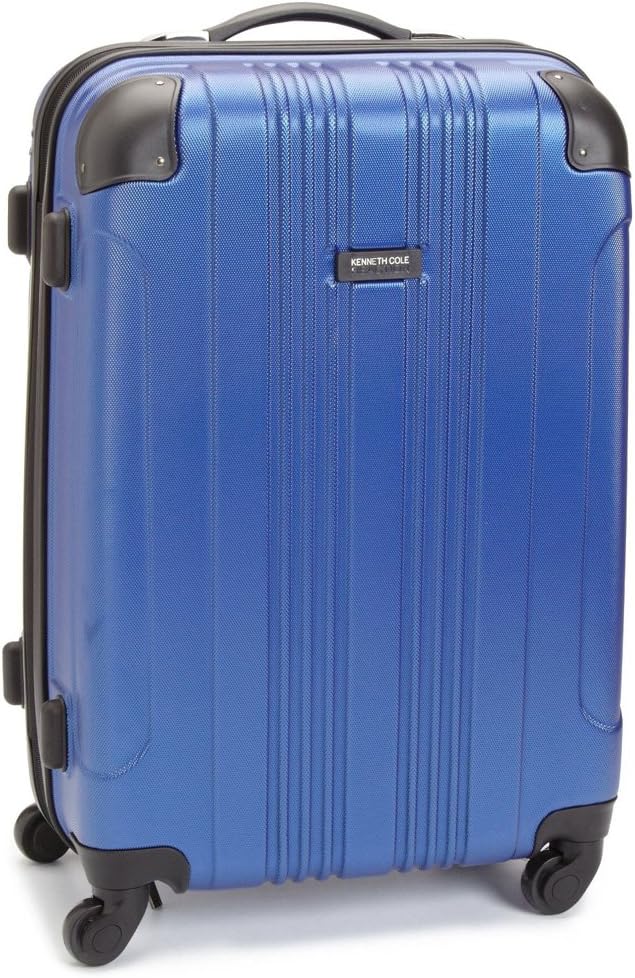 Kenneth Cole REACTION Out of Bounds Lightweight Hardshell 4-Wheel Spinner Luggage, Cobalt Blue, 24-Inch Checked