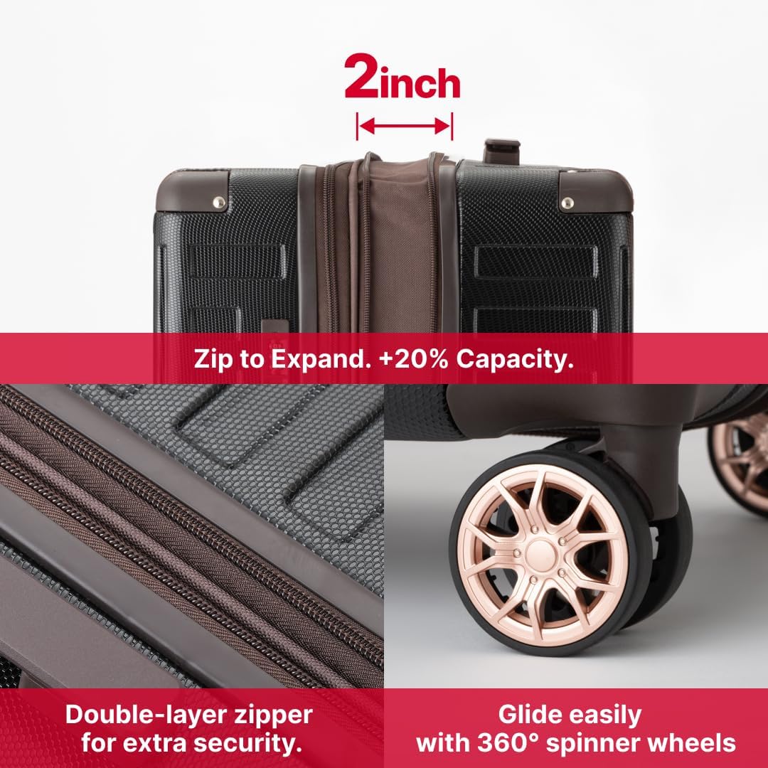 LEGEND WALKER DECK Hardside Expandable Luggage, 19 inch, Carry-on, Black, 5514-49-BK