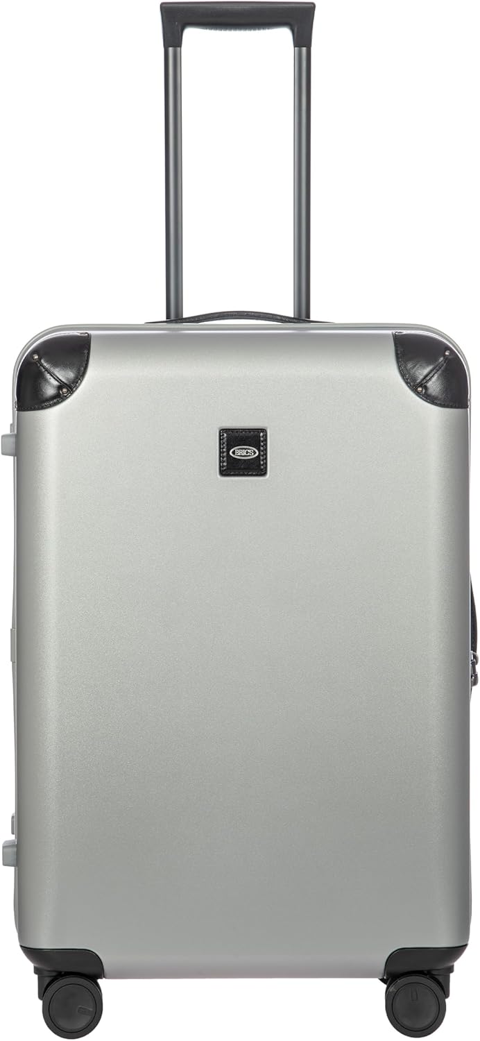 Bric's Amalfi Suitcase, Lightweight Expandable Hard Shell Luggage with Smooth 360° Wheels and TSA Lock 27" - Silver