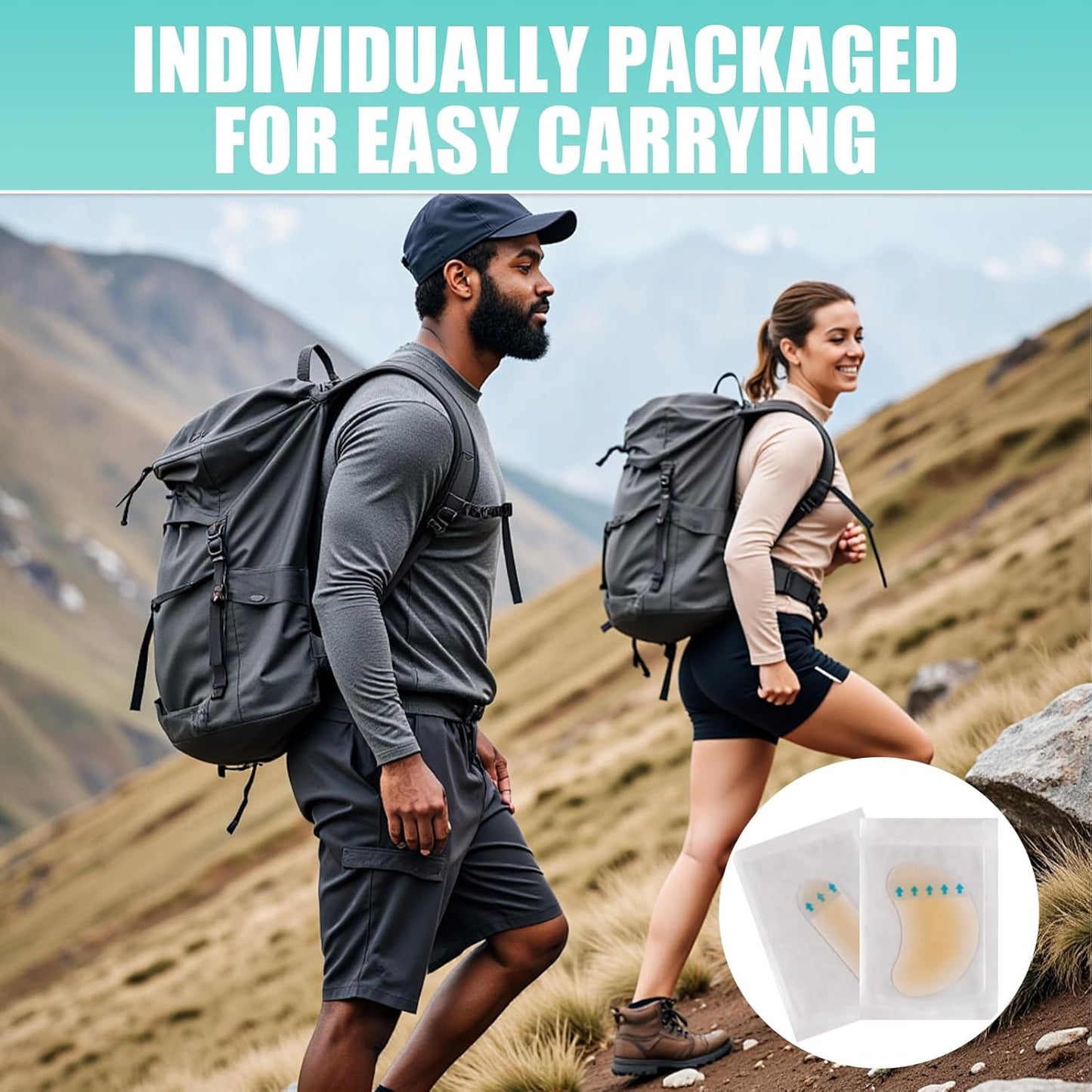 Blister Bandages for Feet 64pcs Gel Blister Pads, Water Resistant Hydrocolloid Bandages for Foot, Toe, Heel, Adhesive Blister Cushions for Prevention & Recovery