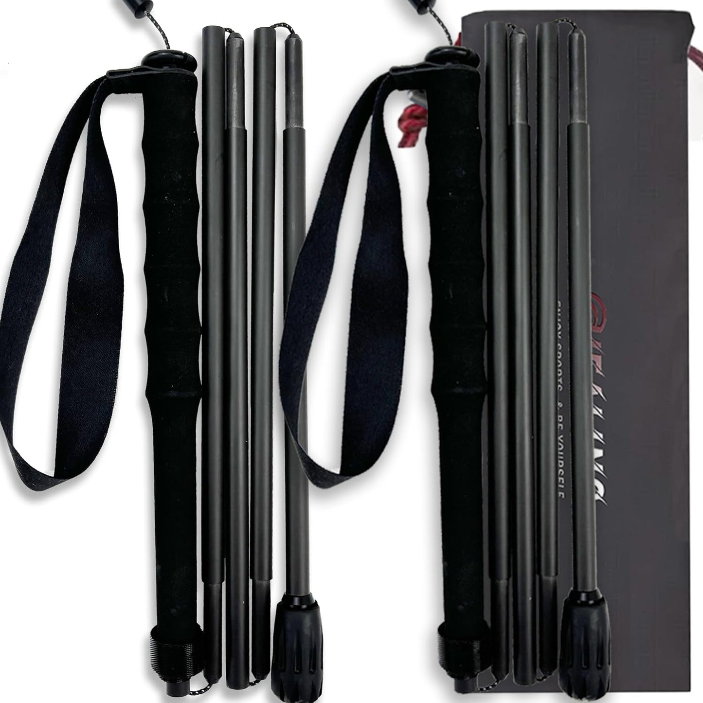 Ultralight Carbon Fibre Trekking Poles - 5-Section Adjustable Hiking Sticks with Anti-Shock Tips, Ergonomic Grips & Storage Bag - Perfect for Hiking, Walking & Backpacking (Set of 2)