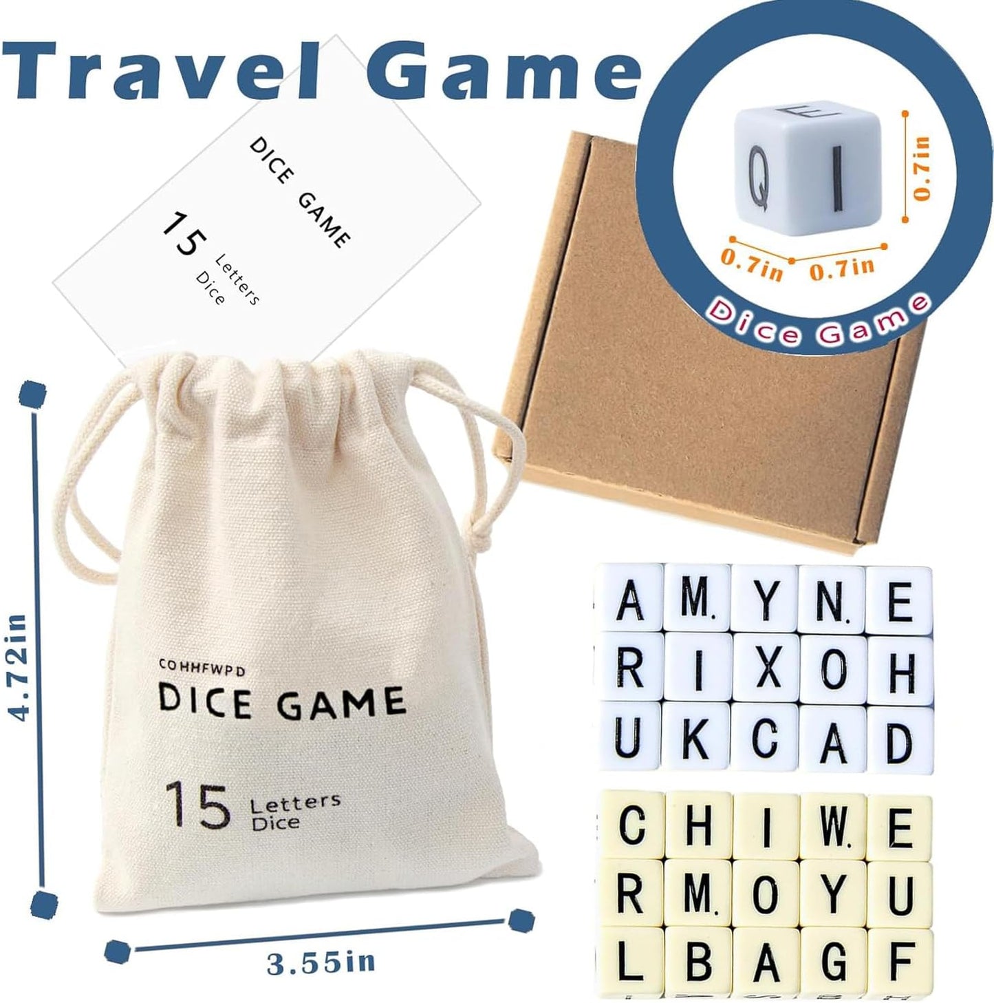 Crossword Dice Game | Upgraded Edition | Word Dice 2set - 30 Large Letter Dice, Word Game for Family Games, Travel & On-The-Go Fun