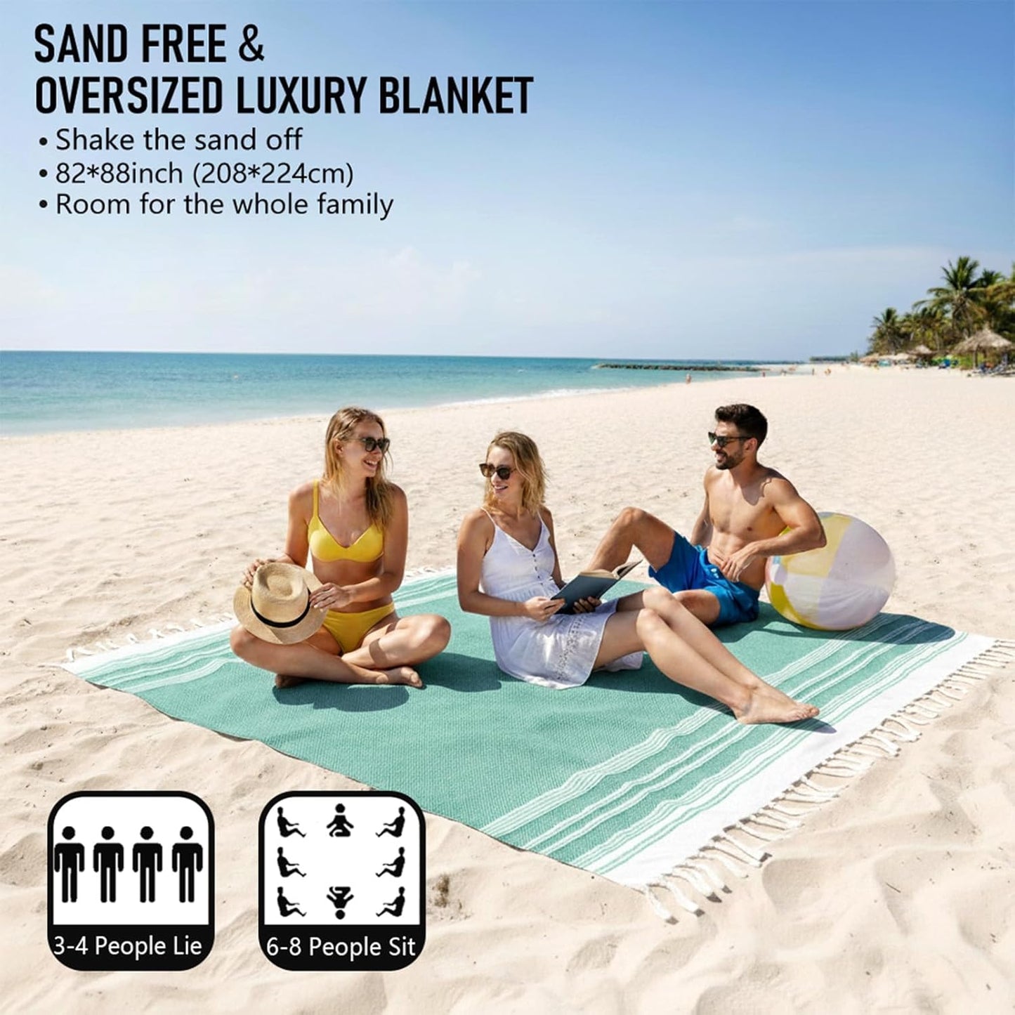 Oversized Turkish Beach Towel Blanket Cotton Giant XL Sandproof Towels Huge Linen XXL Extra Large Big Throw Quilt Blankets for Adults Cloud Travel Camping Glamping Accessories Essentials