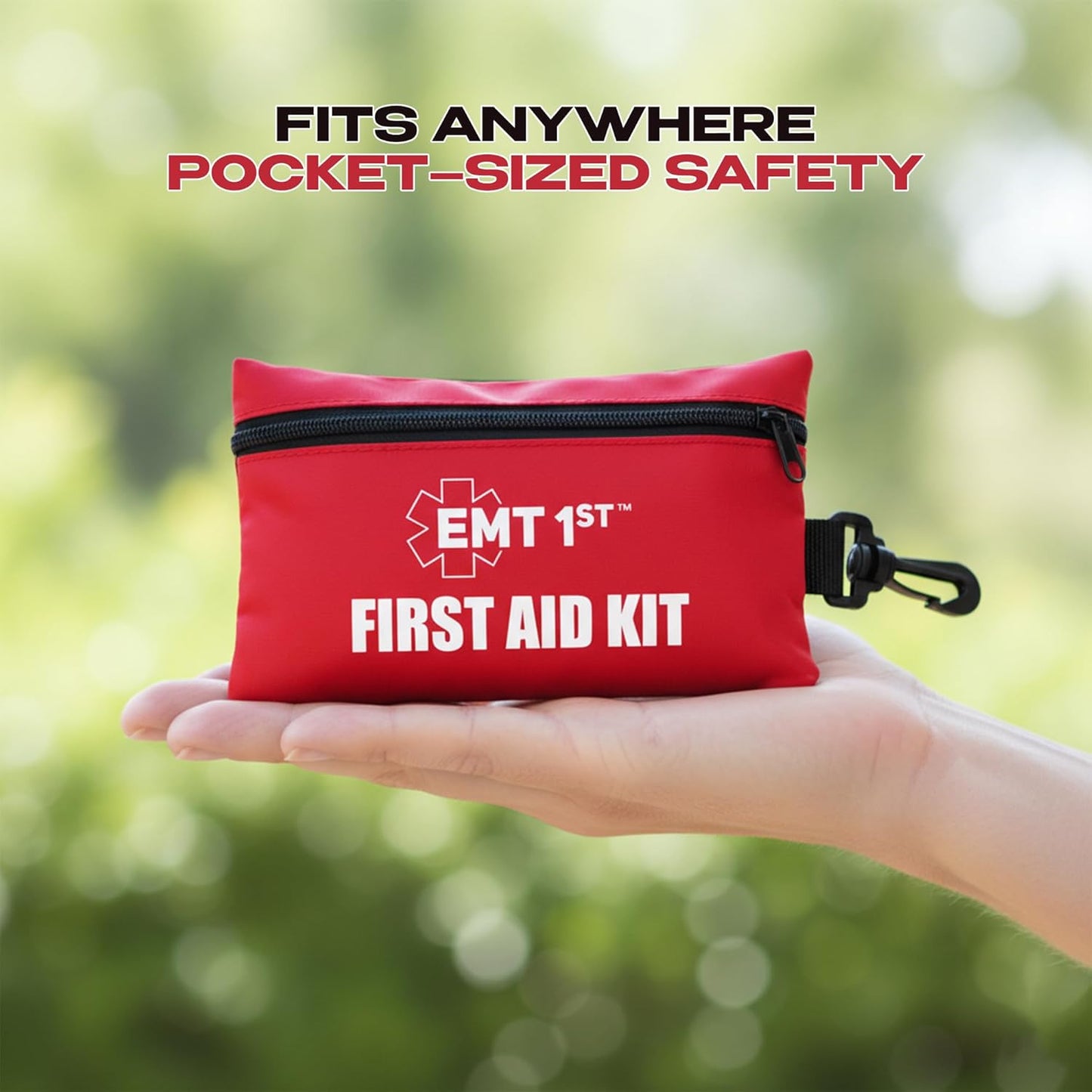 EMT 1st 73 Pcs Emergency Responder Mini First Aid Kit Pouch with 23 Unique Items & Emergency Blanket,First Aid Kit for car, Travel & Home - Emergency Bag for Hiking, Camping, Backpacking and Outdoor
