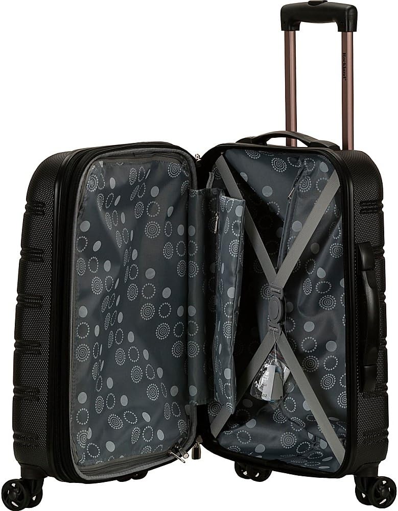 Rockland Melbourne Hardside Expandable Spinner Wheel Luggage, Two Tone White, Carry-On 20-Inch