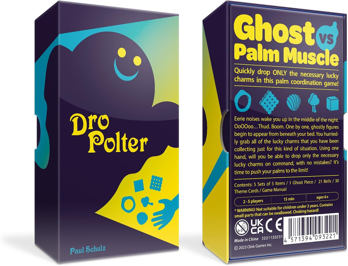 Oink Games DroPolter – Fast-Paced Ghost Memory Party Game | 2–5 Players | Ages 6+ | Portable Travel Game