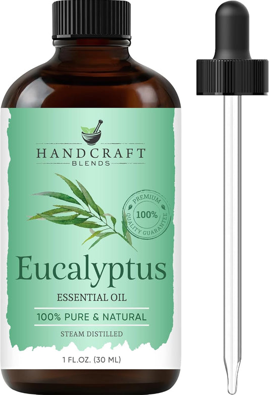 Handcraft Blends Eucalyptus Essential Oil – 1 Fl Oz – 100% Pure and Natural – Premium Grade Essential Oil for Diffuser and Aromatherapy, Skin, Massage, Candle and Soap Making Fragrance