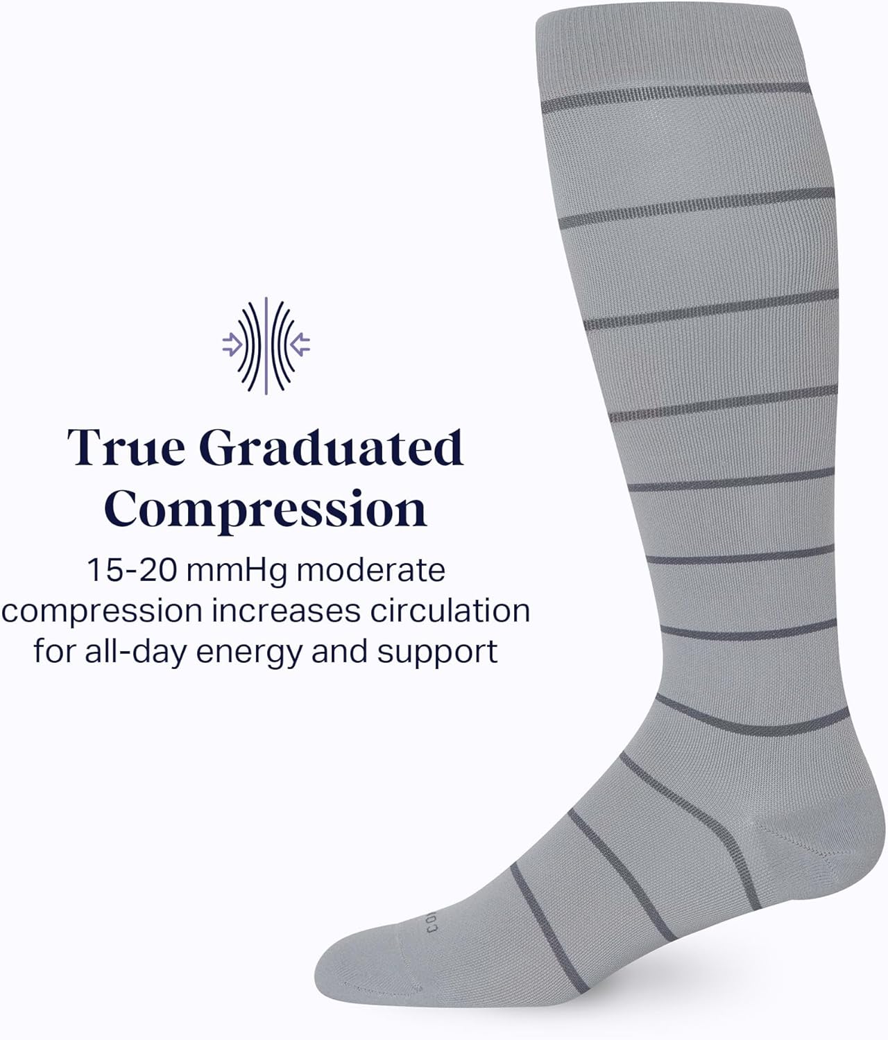 Comrad Nylon Knee High Socks - 15-20mmHg Graduated Compression Socks - Soft & Breathable Support Unisex Socks