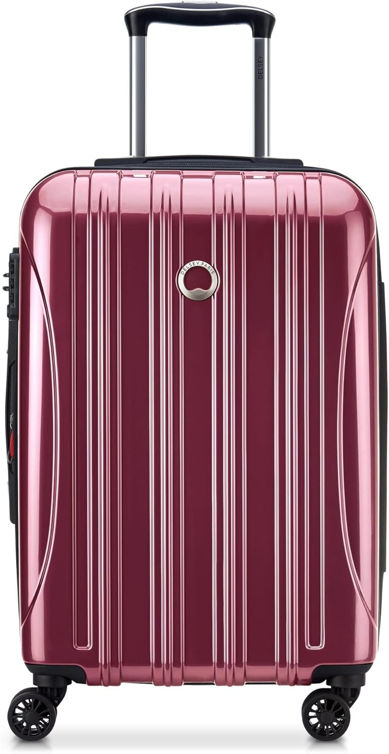 DELSEY PARIS Helium Aero Hardside Expandable Luggage with Spinner Wheels, Peony Pink, 2-Piece Set (21/24)