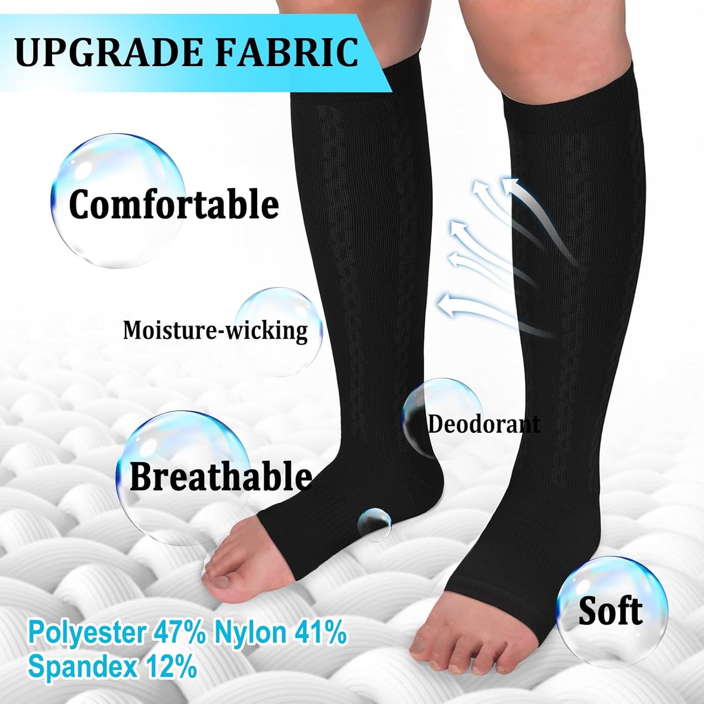 30-40mmHg Medical Graduated Compression Socks for Women&Men Circulation-Compression Stockings-Knee High Socks for Support,Hiking,Running
