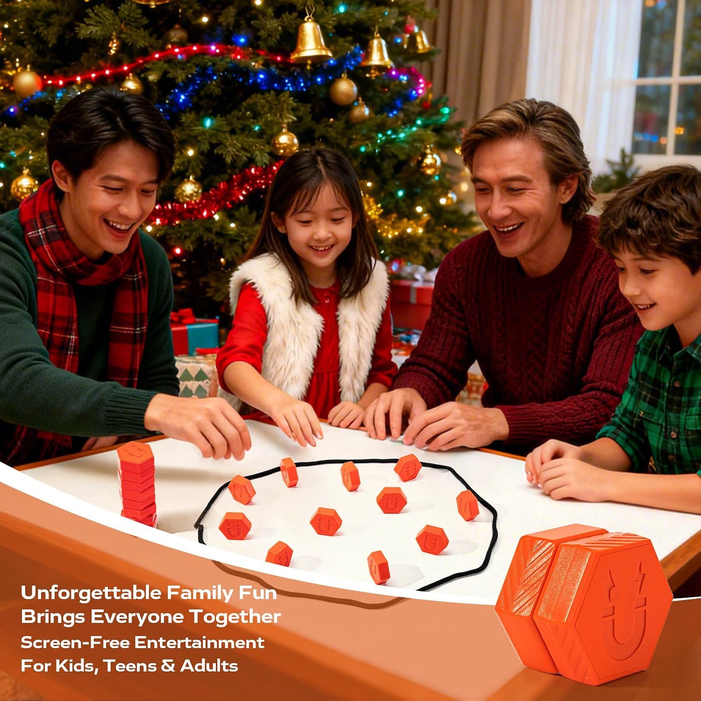 20-Piece Magnetic Chess Game with Textured Stones & Rope | Strategic Standing Play for Kids & Adults | Family, Party, Travel & Camping Puzzle Strategy Game