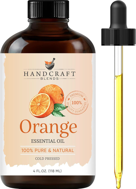 Handcraft Blends Orange Essential Oil – Huge 4 Fl Oz – 100% Pure and Natural – Premium Grade Essential Oil for Diffuser and Aromatherapy, Skin, Massage, Candle and Soap Making Fragrance