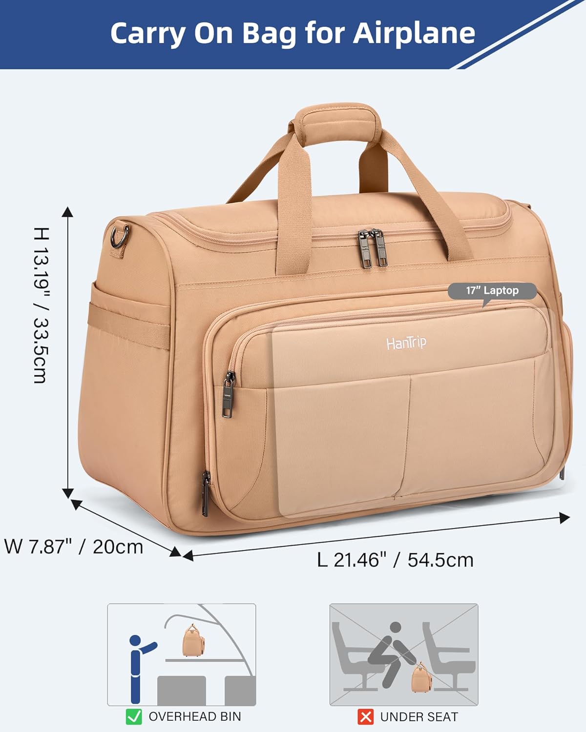 Carry on Duffel Bag Foldable Duffle Bags for Travel, Large Personal Item Bags for Airplanes, Weekender Overnight Mens Travel Tote Bag for Women Softside Carry on Luggage (Pink)