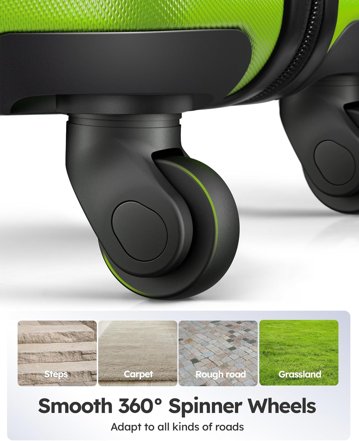 Suitour Luggage 3 Piece Sets Hard Shell Luggage Set with Spinner Wheels, TSA Lock, 20 24 28 inch Travel Suitcase Sets (Light Green, 3 Piece Set)