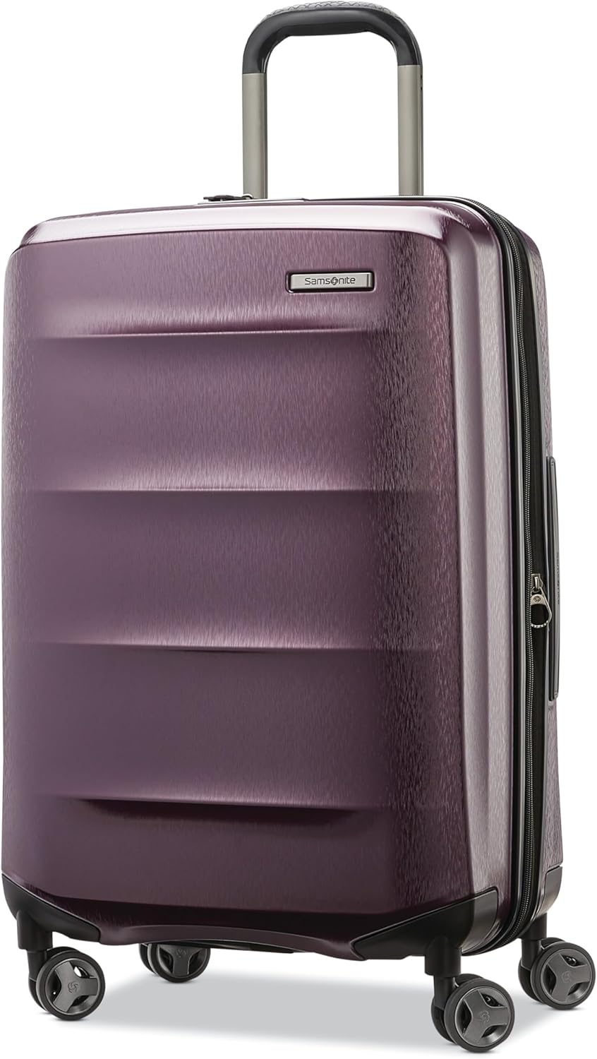 Samsonite Octiv Lightweight Hardshell 24-Inch Medium Checked Luggage- Durable Impact Resistant, 360° Aero Trac Spinner Wheels, Adjustable Telescopic Handle, Expandable, TSA Approved Lock - Purple